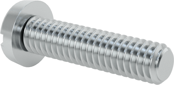 Çinko Kaplı Çelik Dar Peynir Başlı Oluklu Vida, M2,5 x 0,45 mm Diş, 10 mm Uzunluk, 4,5 mm Başlık Çapı