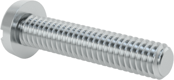 Çinko Kaplı Çelik Dar Peynir Başlı Oluklu Vida, M2,5 x 0,45 mm Diş, 12 mm Uzunluk, 4,5 mm Başlık Çapı