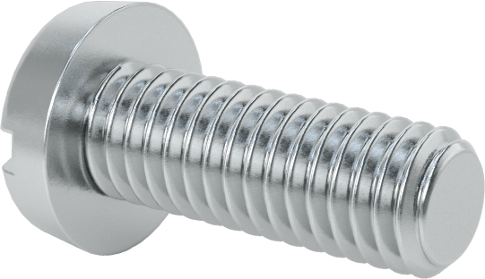 Çinko Kaplı Çelik Dar Peynir Başlı Oluklu Vida, M3 x 0,5 mm Dişli, 8 mm Uzunluk, 5,5 mm Baş Çapı