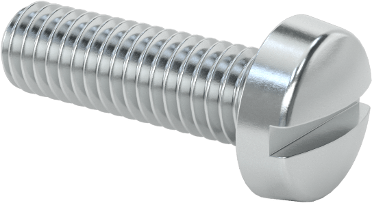Çinko Kaplı Çelik Dar Peynir Başlı Oluklu Vida, M3 x 0,5 mm Dişli, 10 mm Uzunluk, 5,5 mm Baş Çapı