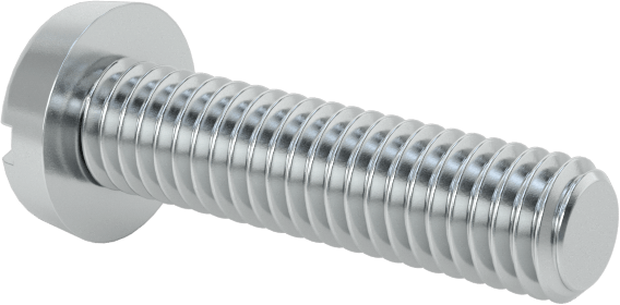 Çinko Kaplı Çelik Dar Peynir Başlı Oluklu Vida, M3 x 0,5 mm Dişli, 12 mm Uzunluk, 5,5 mm Baş Çapı