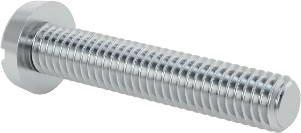 Çinko Kaplı Çelik Dar Peynir Başlı Oluklu Vida, M3 x 0,5 mm Dişli, 16 mm Uzunluk, 5,5 mm Baş Çapı
