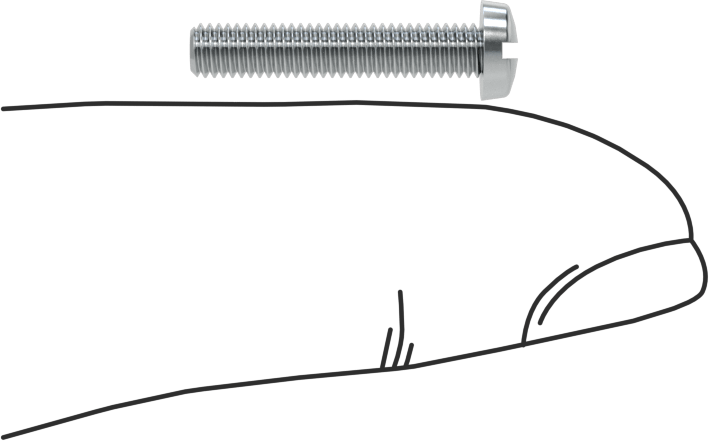 Çinko Kaplı Çelik Dar Peynir Başlı Oluklu Vida, M3 x 0,5 mm Dişli, 16 mm Uzunluk, 5,5 mm Baş Çapı