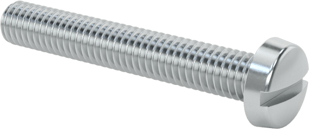 Çinko Kaplı Çelik Dar Peynir Başlı Oluklu Vida, M3 x 0,5 mm Dişli, 20 mm Uzunluk, 5,5 mm Baş Çapı