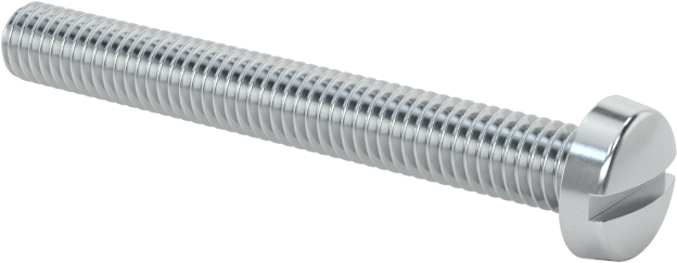 Çinko Kaplı Çelik Dar Peynir Başlı Oluklu Vida, M3 x 0,5 mm Dişli, 25 mm Uzunluk, 5,5 mm Baş Çapı