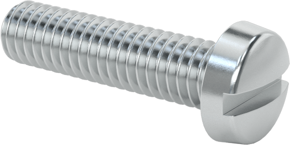 Çinko Kaplı Çelik Dar Peynir Başlı Oluklu Vida, M4 x 0,7 mm Diş, 16 mm Uzunluk, 7 mm Baş Çapı