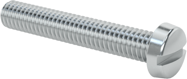 Çinko Kaplı Çelik Dar Peynir Başlı Oluklu Vida, M4 x 0,7 mm Diş, 25 mm Uzunluk, 7 mm Baş Çapı