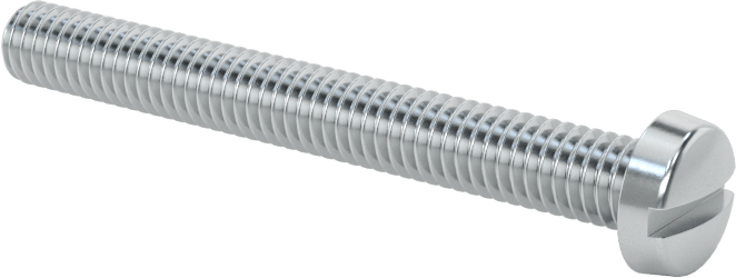 Çinko Kaplı Çelik Dar Peynir Başlı Oluklu Vida, M4 x 0,7 mm Diş, 35 mm Uzunluk, 7 mm Baş Çapı