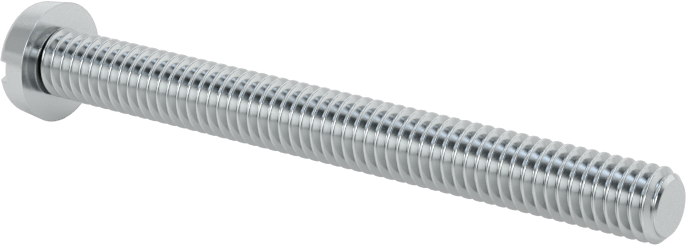 Çinko Kaplı Çelik Dar Peynir Başlı Oluklu Vida, M4 x 0,7 mm Diş, 40 mm Uzunluk, 7 mm Baş Çapı