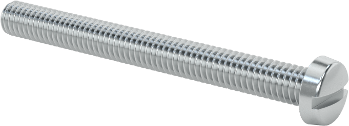 Çinko Kaplı Çelik Dar Peynir Başlı Oluklu Vida, M4 x 0,7 mm Diş, 40 mm Uzunluk, 7 mm Baş Çapı