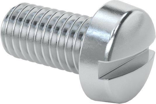 Çinko Kaplı Çelik Dar Peynir Başlı Oluklu Vida, M5 x 0,8 mm Diş, 10 mm Uzunluk, 8,5 mm Baş Çapı