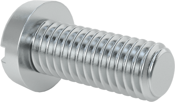 Çinko Kaplı Çelik Dar Peynir Başlı Oluklu Vida, M5 x 0,8 mm Diş, 12 mm Uzunluk, 8,5 mm Baş Çapı