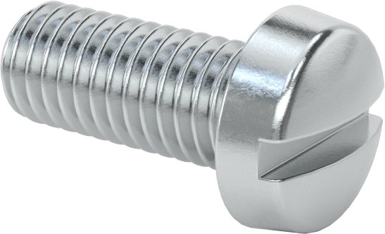 Çinko Kaplı Çelik Dar Peynir Başlı Oluklu Vida, M5 x 0,8 mm Diş, 12 mm Uzunluk, 8,5 mm Baş Çapı