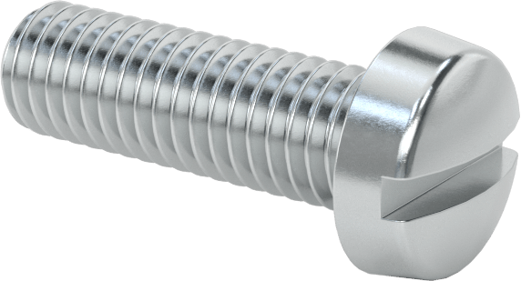 Çinko Kaplı Çelik Dar Peynir Başlı Oluklu Vida, M5 x 0,8 mm Diş, 16 mm Uzunluk, 8,5 mm Baş Çapı