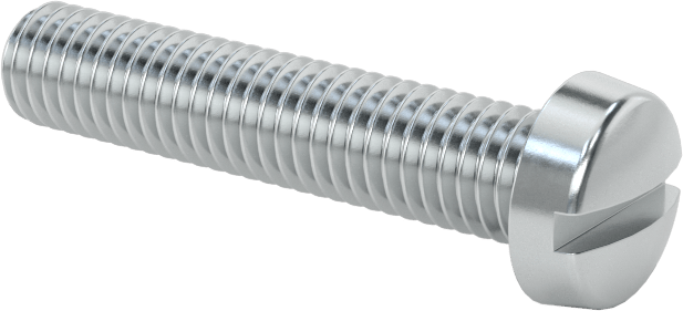 Çinko Kaplı Çelik Dar Peynir Başlı Oluklu Vida, M5 x 0,8 mm Diş, 25 mm Uzunluk, 8,5 mm Baş Çapı