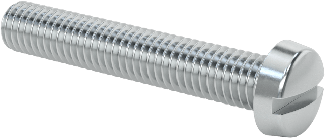 Çinko Kaplı Çelik Dar Peynir Başlı Oluklu Vida, M5 x 0,8 mm Diş, 30 mm Uzunluk, 8,5 mm Baş Çapı