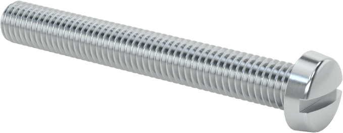 Çinko Kaplı Çelik Dar Peynir Başlı Oluklu Vida, M5 x 0,8 mm Diş, 40 mm Uzunluk, 8,5 mm Baş Çapı