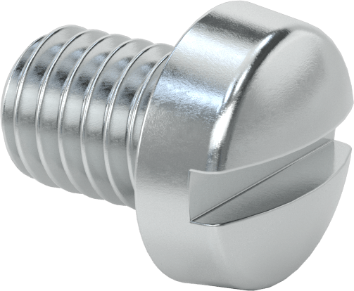 Çinko Kaplı Çelik Dar Peynir Başlı Oluklu Vida, M6 x 1 mm Diş, 8 mm Uzunluk, 10 mm Başlık Çapı