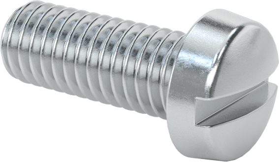 Çinko Kaplı Çelik Dar Peynir Başlı Oluklu Vida, M6 x 1 mm Diş, 16 mm Uzunluk, 10 mm Başlık Çapı