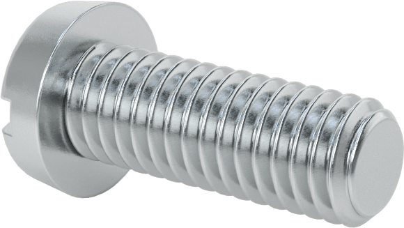 Çinko Kaplı Çelik Dar Peynir Başlı Oluklu Vida, M6 x 1 mm Diş, 16 mm Uzunluk, 10 mm Başlık Çapı