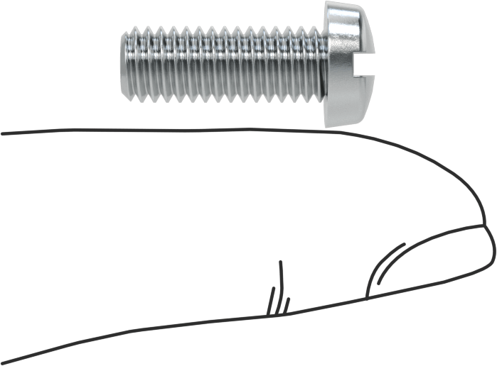 Çinko Kaplı Çelik Dar Peynir Başlı Oluklu Vida, M6 x 1 mm Diş, 16 mm Uzunluk, 10 mm Başlık Çapı