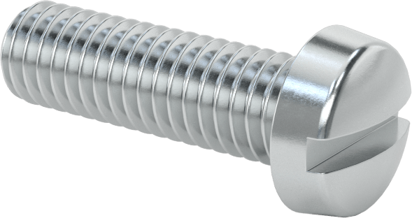 Çinko Kaplı Çelik Dar Peynir Başlı Oluklu Vida, M6 x 1 mm Diş, 20 mm Uzunluk, 10 mm Başlık Çapı