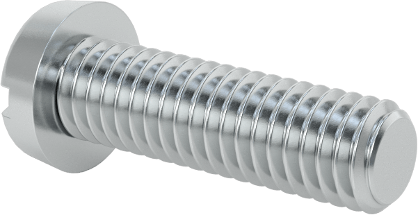 Çinko Kaplı Çelik Dar Peynir Başlı Oluklu Vida, M6 x 1 mm Diş, 20 mm Uzunluk, 10 mm Başlık Çapı