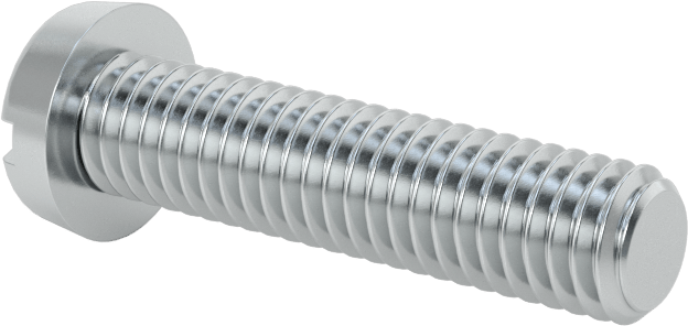 Çinko Kaplı Çelik Dar Peynir Başlı Oluklu Vida, M6 x 1 mm Diş, 25 mm Uzunluk, 10 mm Başlık Çapı