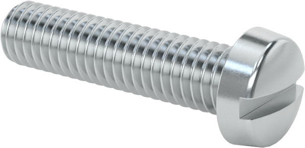 Çinko Kaplı Çelik Dar Peynir Başlı Oluklu Vida, M6 x 1 mm Diş, 25 mm Uzunluk, 10 mm Başlık Çapı