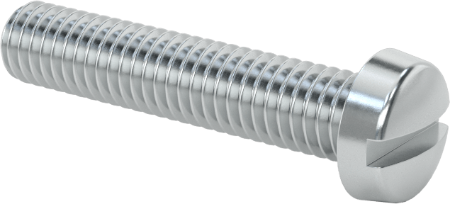 Çinko Kaplı Çelik Dar Peynir Başlı Oluklu Vida, M6 x 1 mm Diş, 30 mm Uzunluk, 10 mm Başlık Çapı