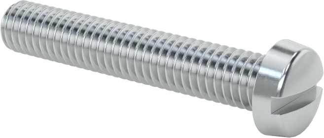Çinko Kaplı Çelik Dar Peynir Başlı Oluklu Vida, M6 x 1 mm Diş, 35 mm Uzunluk, 10 mm Başlık Çapı