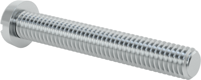 Çinko Kaplı Çelik Dar Peynir Başlı Oluklu Vida, M6 x 1 mm Diş, 40 mm Uzunluk, 10 mm Başlık Çapı