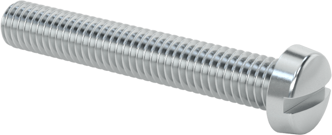 Çinko Kaplı Çelik Dar Peynir Başlı Oluklu Vida, M6 x 1 mm Diş, 40 mm Uzunluk, 10 mm Başlık Çapı