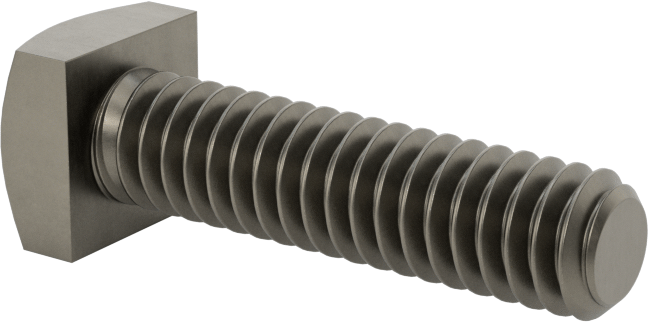 Düşük Mukavemetli ASTM A Sınıfı Çelik Kare Başlı Vida, 1/4"-20 Diş Boyutu, 1" Uzunluk