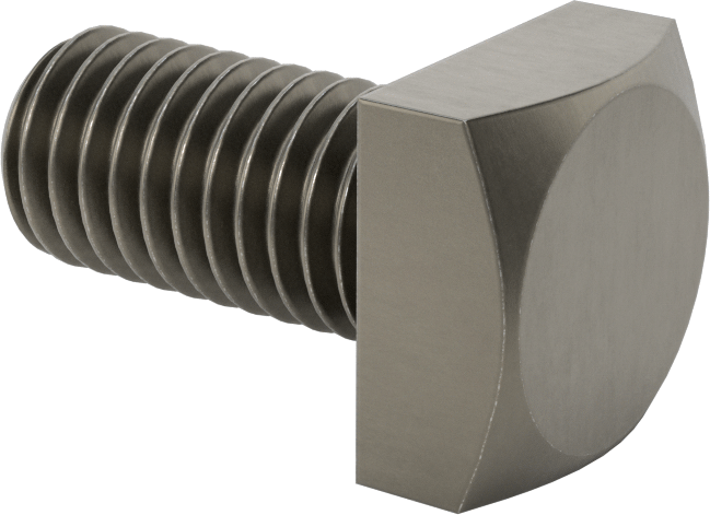 Düşük Mukavemetli ASTM A Sınıfı Çelik Kare Başlı Vida, 1/2"-13 Diş Boyutu, 1" Uzunluk