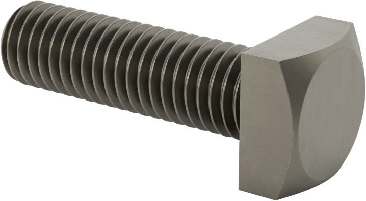 Düşük Mukavemetli ASTM A Sınıfı Çelik Kare Başlı Vida, 1/2"-13 Diş Boyutu, 1-3/4" Uzunluk
