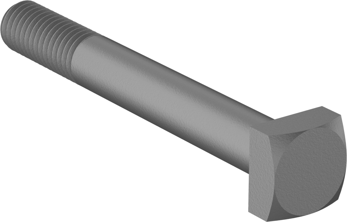 Düşük Mukavemetli ASTM A Sınıfı Çelik Kare Başlı Vida, 1/2"-13 Diş Boyutu, 4" Uzunluk