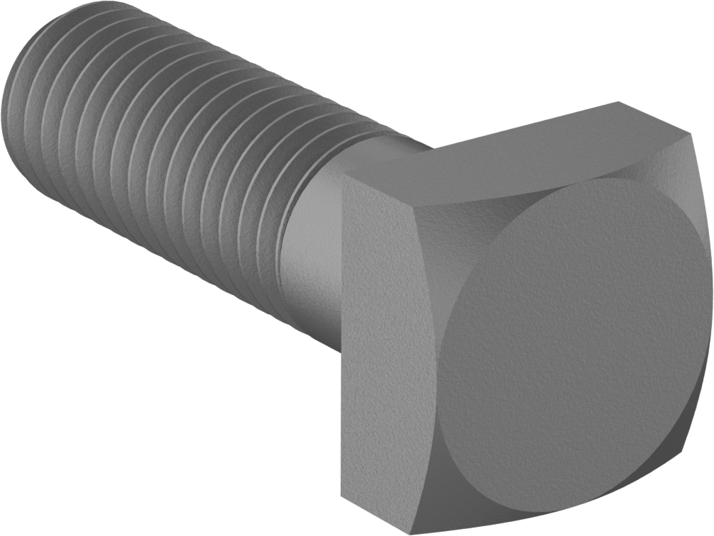 Düşük Mukavemetli ASTM A Sınıfı Çelik Kare Başlı Vida, 5/8"-11 Diş Boyutu, 2" Uzunluk