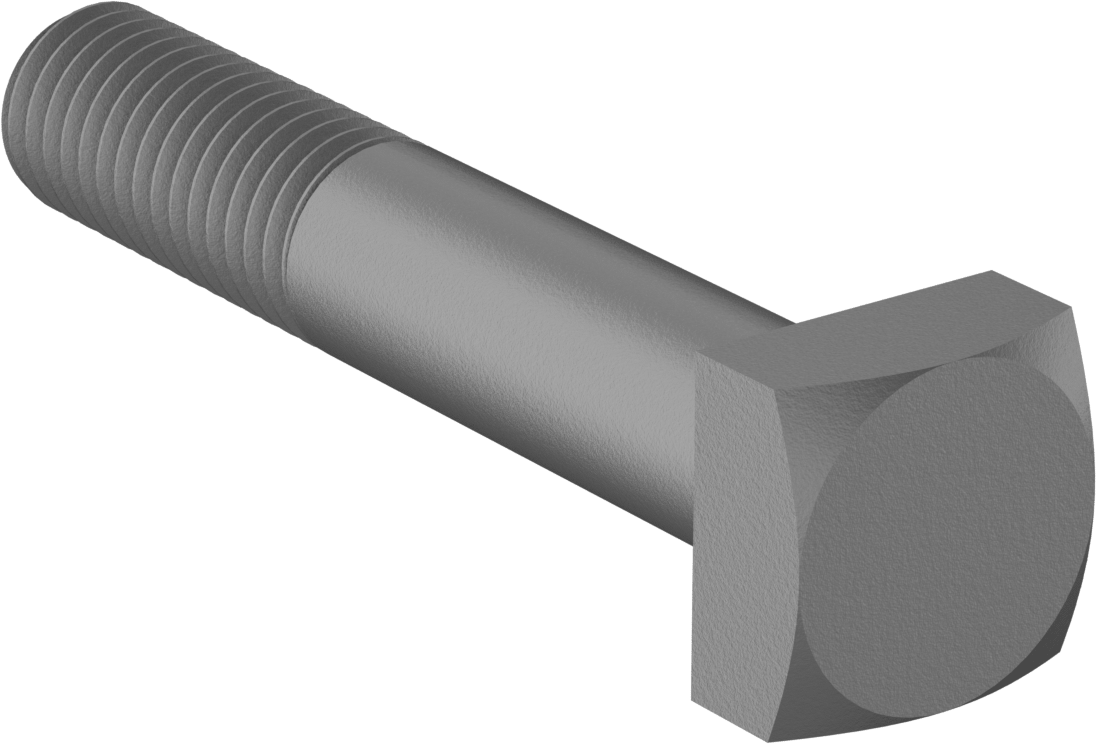 Düşük Mukavemetli ASTM A Sınıfı Çelik Kare Başlı Vida, 5/8"-11 Diş Boyutu, 3-1/2" Uzunluk