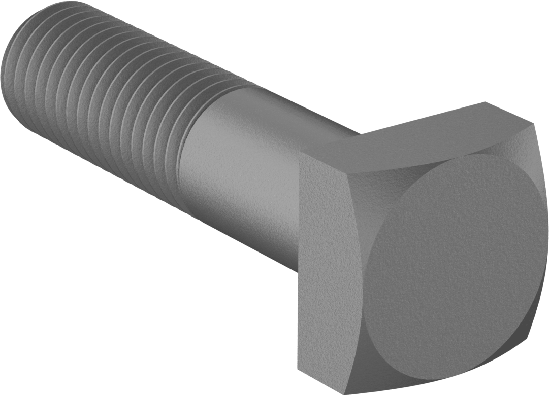 Düşük Mukavemetli ASTM A Sınıfı Çelik Kare Başlı Vida, 3/4"-10 Diş Boyutu, 3" Uzunluk