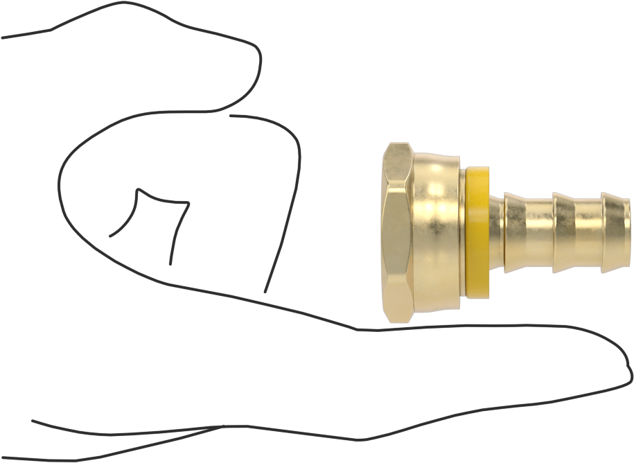 Hava ve Su için Pirinç Takmalı Hortum Bağlantısı, 1/2" Hortum İç Çapı x 3/4 GHT Dişi için Düz Adaptör