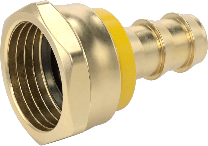 Hava ve Su için Pirinç Takmalı Hortum Bağlantısı, 1/2" Hortum İç Çapı x 3/4 GHT Dişi için Düz Adaptör