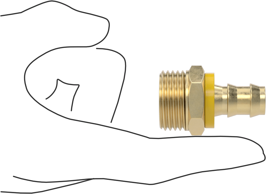 Hava ve Su için Pirinç Takmalı Hortum Bağlantısı, 1/2" Hortum İç Çapı için Düz Adaptör, 3/4 GHT Erkek