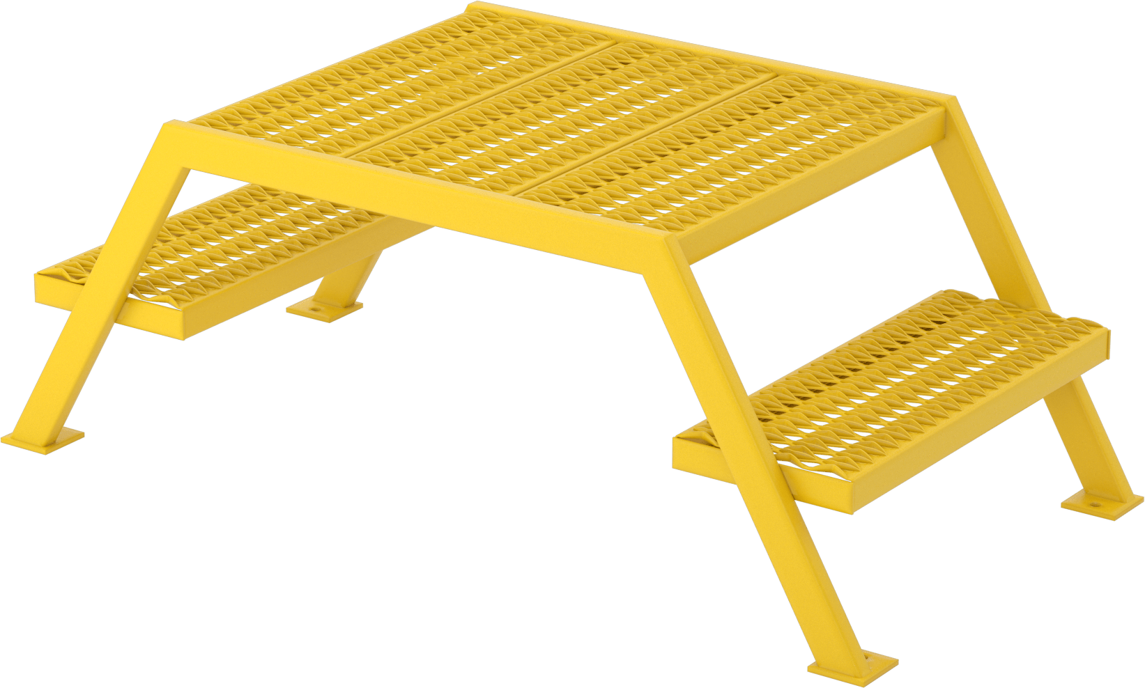 Alçak Çapraz Merdivenler, Toz Boyalı Çelik, 1'7“ Yükseklik x 26,5” Genişlik x 4'3" Derinlik Toplam