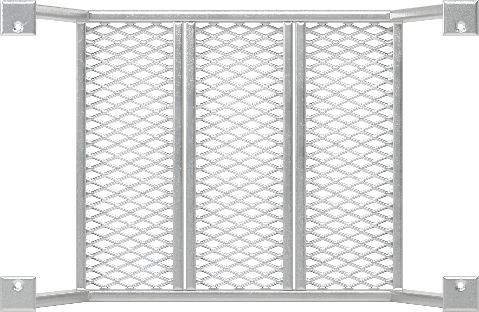 Alçak Çapraz Merdivenler, Alüminyum, 9“ Yükseklik x 26-1/2” Genişlik x 3'4" Yükseklik Toplam