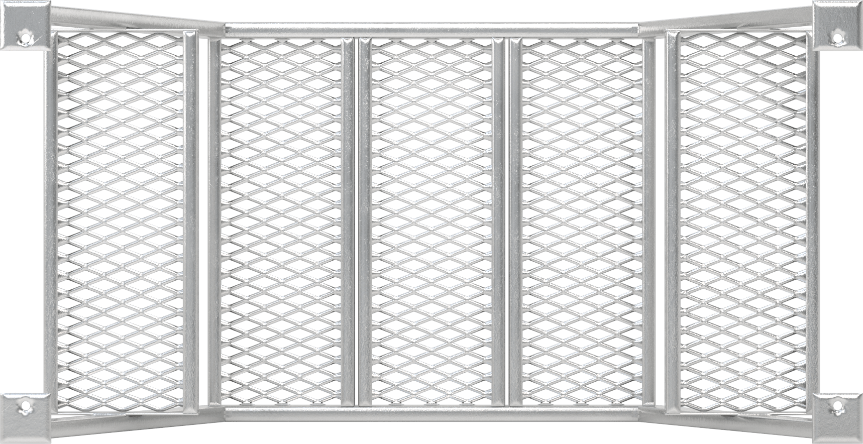 Alçak Çapraz Merdivenler, Alüminyum, 1'7“ Yükseklik x 26-1/2” Genişlik x 4'3" Toplam Yükseklik
