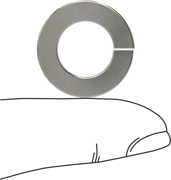 Mil. Spec. Yaylı Pul, Pasifleştirilmiş 18-8 Paslanmaz Çelik, 1/2" Vida Boyutu için, MS35338