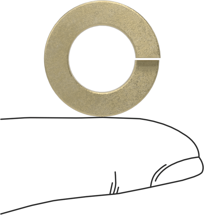 Mil. Spec. Yaylı Pul, Çinko-Sarı-Kromat Kaplı Çelik, 1/2" Vida için, MS35338