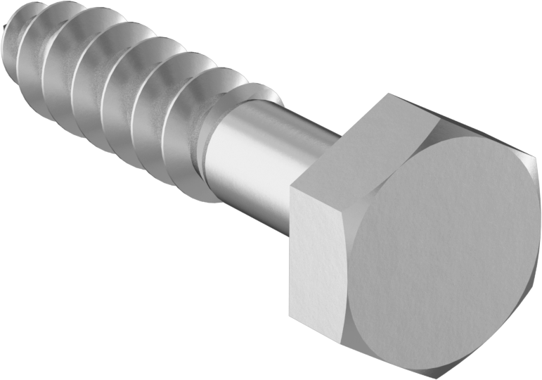 Sıcak Daldırma Galvanizli Çelik Altıgen Başlı Ahşap Vida, 1/4" Vida Boyutu, 2-1/2" Uzunluk