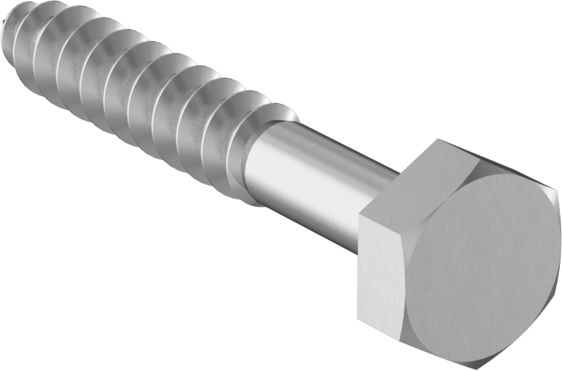 Çinko Kaplı Çelik Altıgen Başlı Ahşap Vida, 1/4" Vida Boyutu, 1-3/4" Uzunluk